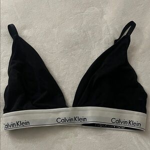 Calvin Klein Black Bralette with White Logo Band